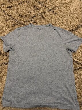 Banana Republic Men's Heather Blue Short Sleeve Crew